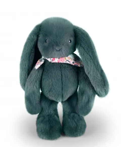 Doudou et Compagnie Peluche lapin Vert 35 cm - Lapin Fleurette> Peluches