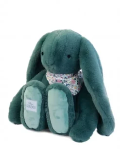 Doudou et Compagnie Peluche lapin Vert XXL - Lapin Fleurette 50 cm><noscript><img width=