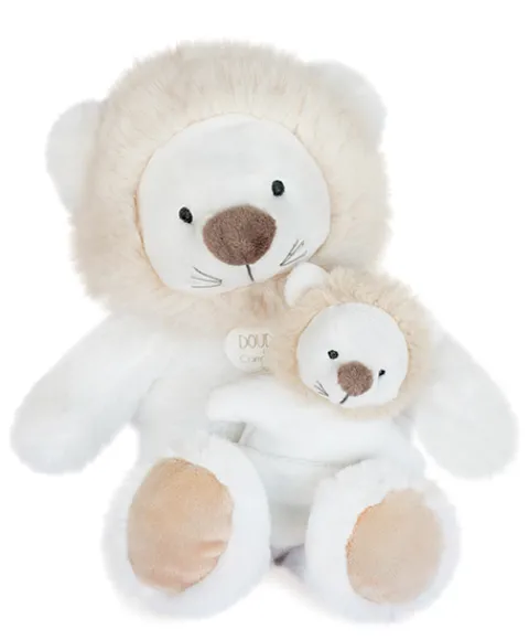 Doudou et Compagnie Peluche lion avec Bébé - 25 cm - Unicef> Peluches