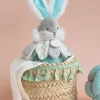 Doudou et Compagnie Peluche musicale lapin de sucre Vert - 20 cm> Boîte À Musique