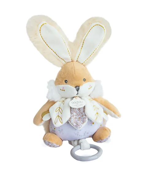 Doudou et Compagnie Peluche musicale lapin de sucre Blanc - 20 cm> Boîte À Musique