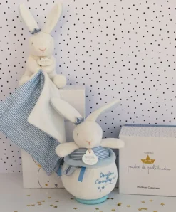 Doudou et Compagnie Peluche musicale lapin matelot bleu - 14 cm><noscript><img width=