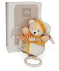 Doudou et Compagnie Peluche musicale ours beige et miel - 20 cm> Boîte À Musique