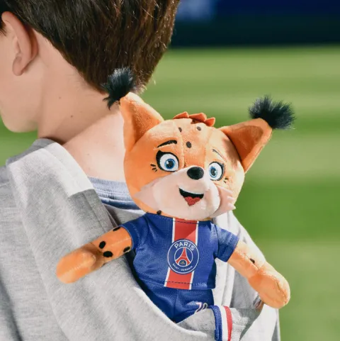 Doudou et Compagnie Peluche officielle PSG Mascotte Germain Le Lynx - 25 cm> Peluches