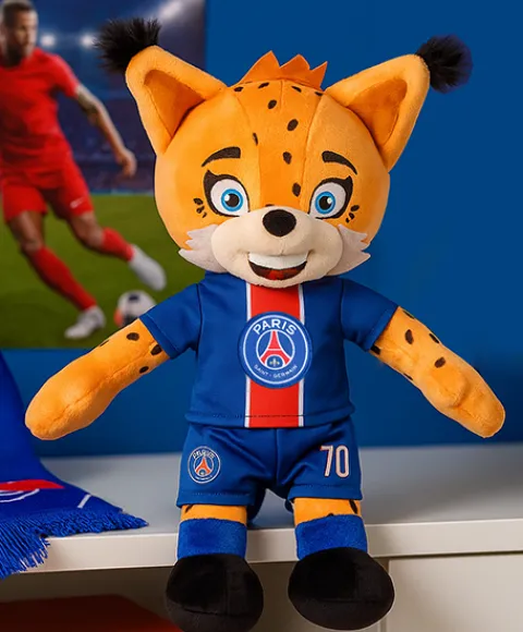 Doudou et Compagnie Peluche officielle PSG Mascotte Germain Le Lynx - 25 cm> Peluches