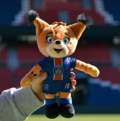 Doudou et Compagnie Peluche officielle PSG Mascotte Germain Le Lynx - 25 cm><noscript><img width=