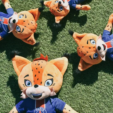 Doudou et Compagnie Peluche officielle PSG Mascotte Germain Le Lynx - 25 cm> Peluches