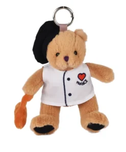 Doudou et Compagnie Peluche Ours beige - Porte-cle - Chef avec baguette - 15 cm> Porte-Clé