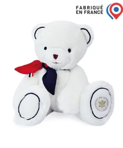 Doudou et Compagnie Peluche ours blanc fabriqué en France - L'Ours Élysée - 30 cm> Peluches