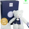 Doudou et Compagnie Peluche ours luminescent avec mouchoir - 28 cm - Clair de Lune> Doudou Mouchoir|Peluche Avec Doudou