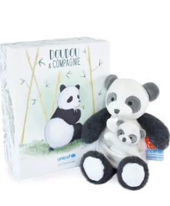 Doudou et Compagnie Peluche Panda avec bébé - 25 cm - Unicef><noscript><img width=