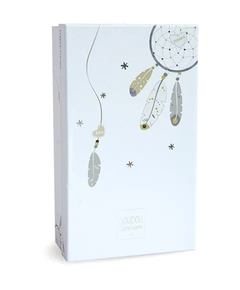 Doudou et Compagnie Peluche Panda gris Attrape-rêves - 20 cm> Peluches