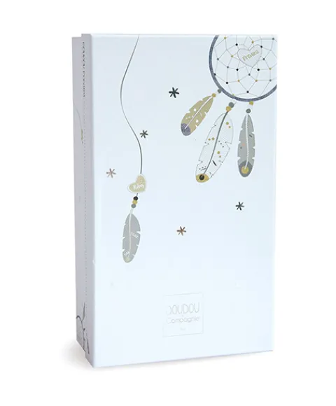 Doudou et Compagnie Peluche Panda gris avec doudou- Attrape-rêves - 28 cm> Peluche Avec Doudou