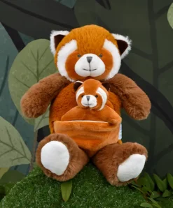 Doudou et Compagnie Peluche Panda roux avec bébé - 25 cm - Unicef> Peluches
