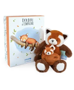Doudou et Compagnie Peluche Panda roux avec bébé - 25 cm - Unicef><noscript><img width=