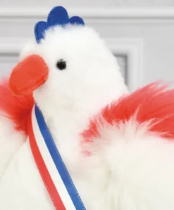 Doudou et Compagnie Peluche poule blanche - 20 cm - Fabriquée en France><noscript><img width=