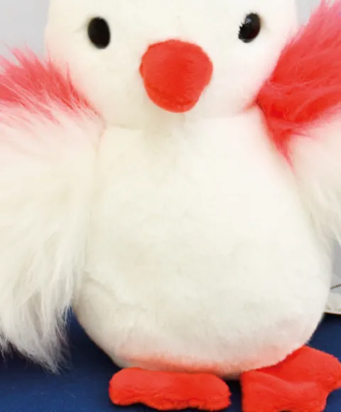 Doudou et Compagnie Peluche poussin blanc - 15 cm - Fabriqué en France> Peluches