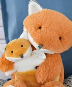 Doudou et Compagnie Peluche renard avec Bébé - 25 cm - Unicef> Peluches