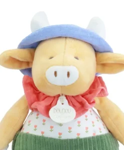Doudou et Compagnie Peluche vache verte Aneth avec doudou - 28 cm><noscript><img width=