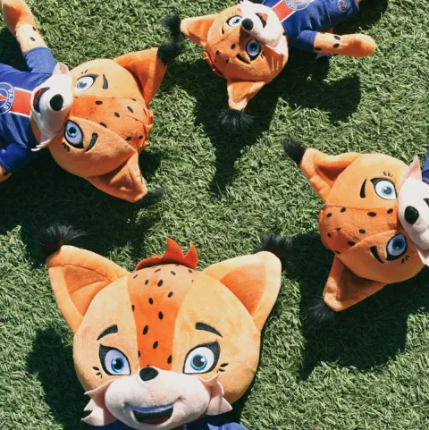Doudou et Compagnie Peluche XXL PSG Mascotte Officielle - Germain Le Lynx 50 cm> Peluches Géantes|Peluches