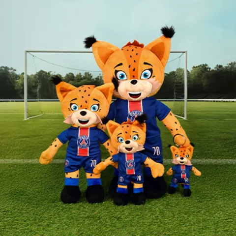 Doudou et Compagnie Peluche XXL PSG Mascotte Officielle - Germain Le Lynx 50 cm> Peluches Géantes|Peluches