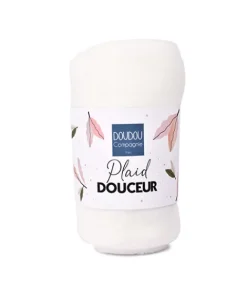 Doudou et Compagnie Plaid douceur 70*100cm - Blanc><noscript><img width=