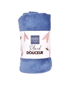 Doudou et Compagnie Plaid douceur 70*100cm - Bleu><noscript><img width=