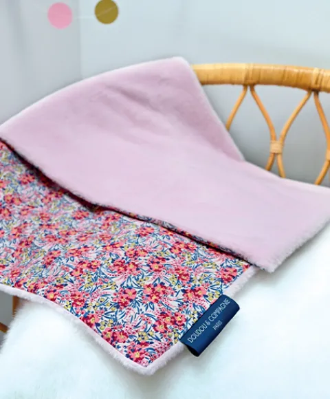 Doudou et Compagnie Plaid rose douceur - BOH'AIME 70x100 cm> Les Plaids