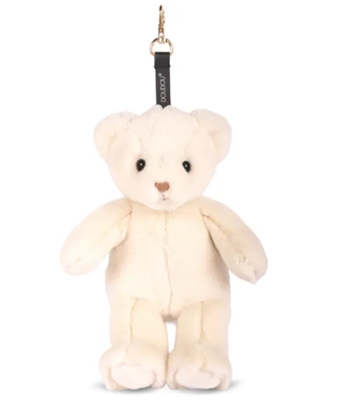 Doudou et Compagnie porte clé - Bijou de sac Ours peluche - 20 cm - Ivoire> Porte-Clé