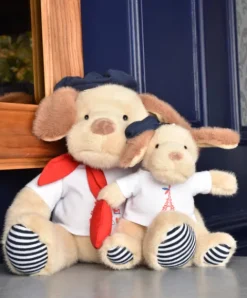 Doudou et Compagnie Porte clé Chien beige avec T-shirt Tour Eiffel - 15 cm><noscript><img width=