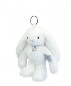 Doudou et Compagnie Porte clé en peluche Lapin Blanc- 18 cm - Lapin Fleurette> Peluches|Porte-Clé