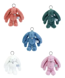 Doudou et Compagnie Porte clé en peluche Lapin Orange - 18 cm - Lapin Fleurette><noscript><img width=