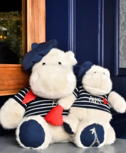Doudou et Compagnie Porte clé hippopotame avec béret et marinière- 15 cm><noscript><img width=