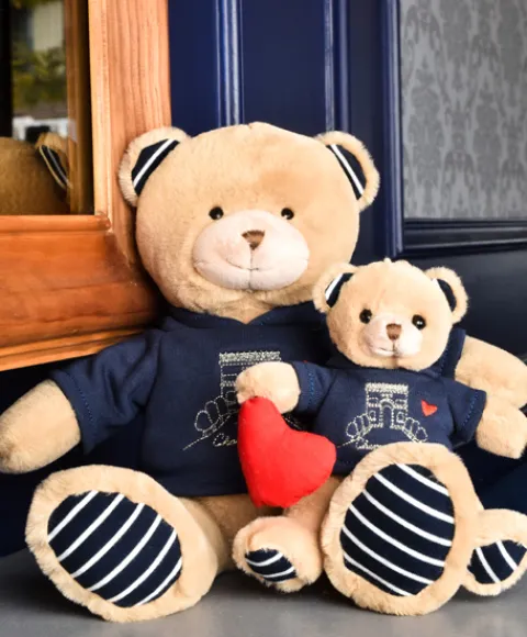 Doudou et Compagnie Porte clé Ours sweat marine Champs Elysées - 15 cm> Peluches|Les Ours En Peluche