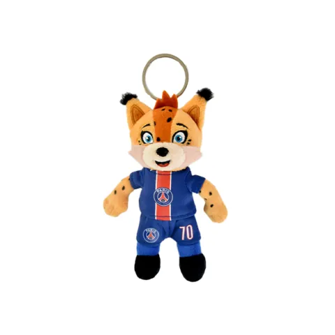 Doudou et Compagnie Porte clé PSG - Mascotte Germain Le Lynx -15 cm> Peluches