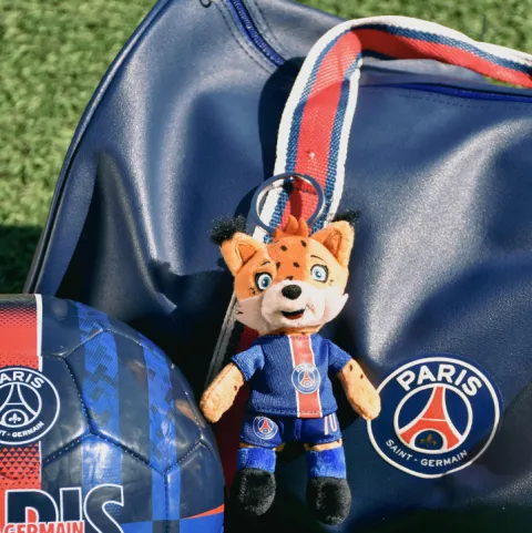 Doudou et Compagnie Porte clé PSG - Mascotte Germain Le Lynx -15 cm> Peluches