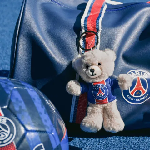 Doudou et Compagnie Porte-clés PSG - Ours 15 cm> Peluches