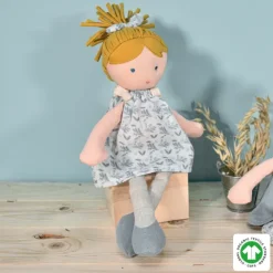 Doudou et Compagnie Poupée de chiffon en coton BIO - Flore- 30 cm> Poupées De Chiffon