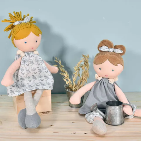 Doudou et Compagnie Poupée de chiffon en coton BIO - Flore- 30 cm> Poupées De Chiffon