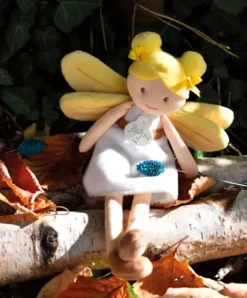 Doudou et Compagnie Poupée souple Fée Aurore - Blanche et Jaune - 25 cm> Poupées De Chiffon