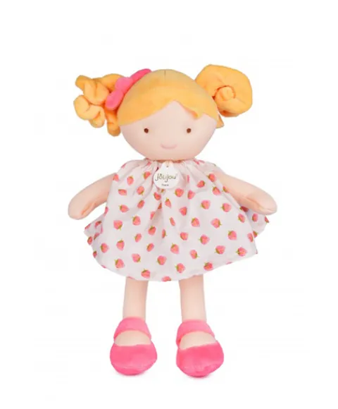 Doudou et Compagnie Poupee tissu PRETTY - Fraise - 28 cm> Poupées De Chiffon