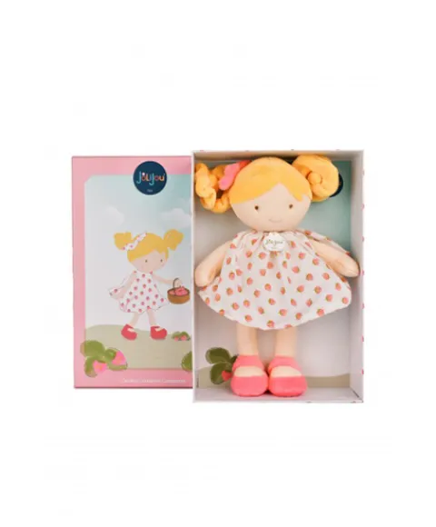 Doudou et Compagnie Poupee tissu PRETTY - Fraise - 28 cm> Poupées De Chiffon