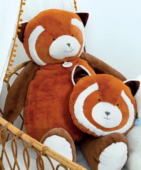 Doudou et Compagnie Sac à dos bebe PANDA ROUX - 20 x 20 x 10 cm - Unicef> Sacs