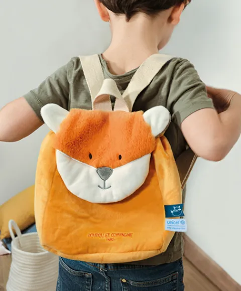 Doudou et Compagnie Sac à dos bebe renard - 20 x 20 x 10 cm - Unicef> Sacs