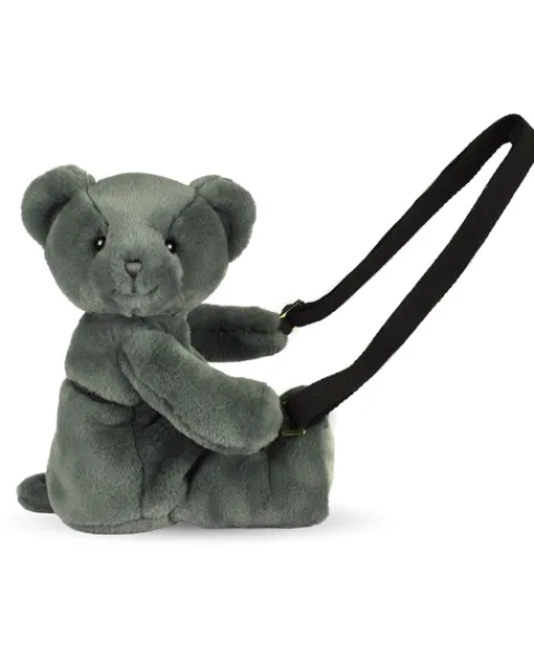 Doudou et Compagnie Sac bandouliere - Ours en peluche Vert Kaki - 30 cm> Sacs