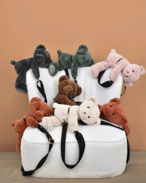 Doudou et Compagnie Sac bandouliere - Ours en peluche Vert Kaki - 30 cm> Sacs