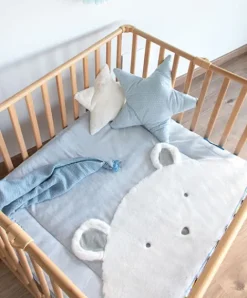 Doudou et Compagnie Tapis de Parc Ours bleu - 100 x 100 cm> Les Tapis