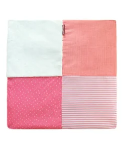 Doudou et Compagnie Tapis d'éveil Bébé - Corail / Blanc - 100 X 100 cm> Les Tapis