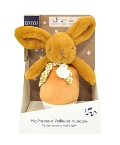 Doudou et Compagnie Veilleuse bebe musicale Culbuto jaune - 16 cm> Veilleuses