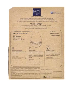 Doudou et Compagnie Veilleuse bebe musicale Culbuto blanc - 16 cm><noscript><img width=
